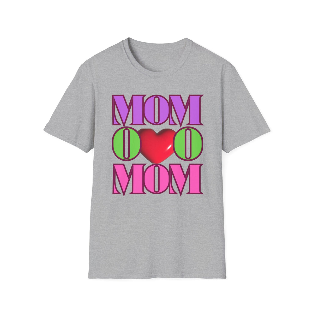 Colorful "Mom" Heart T-Shirt